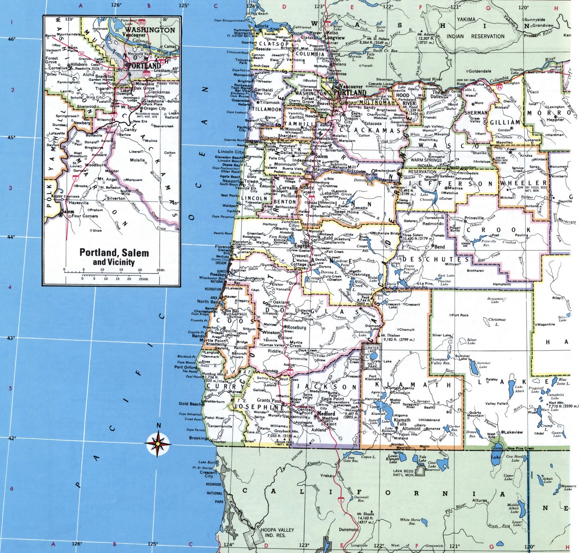 printable oregon county map