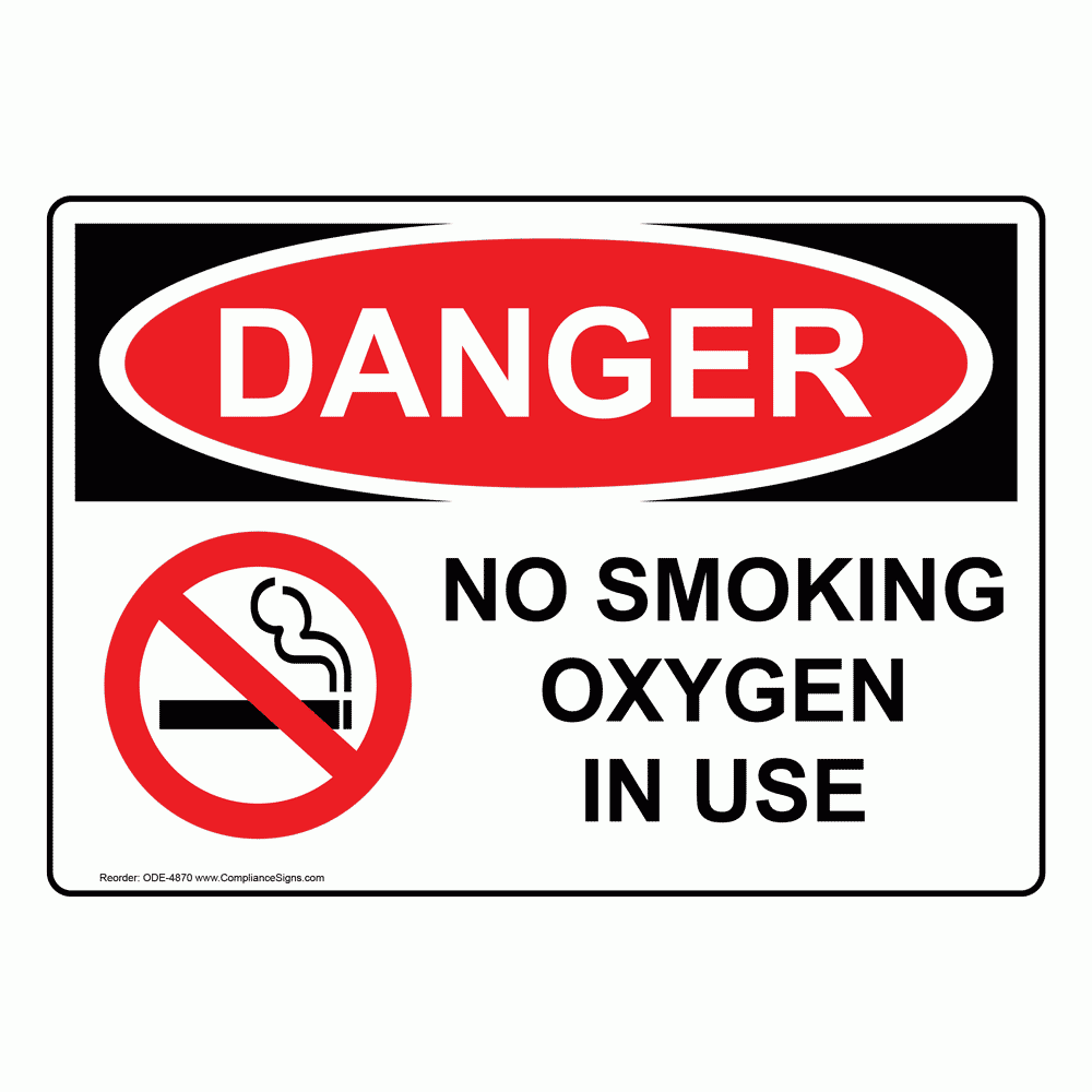 oxygen in use sign printable