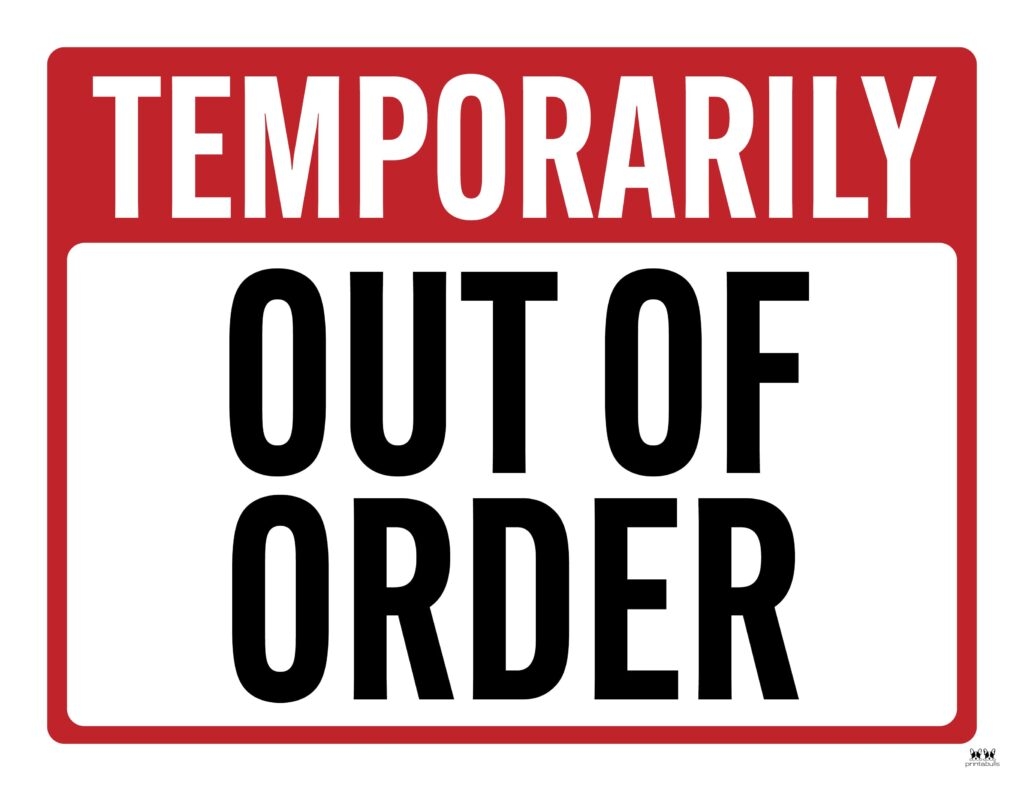 printable out of service sign