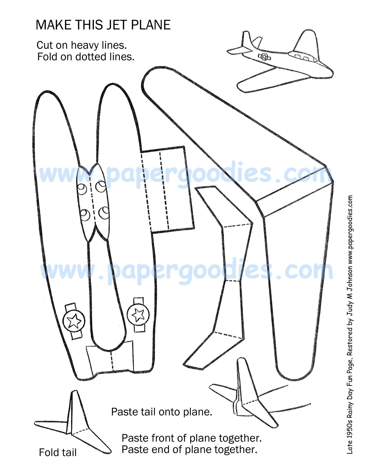 Paper Airplane Color cut fly Toy printable Digital Download Etsy Denmark