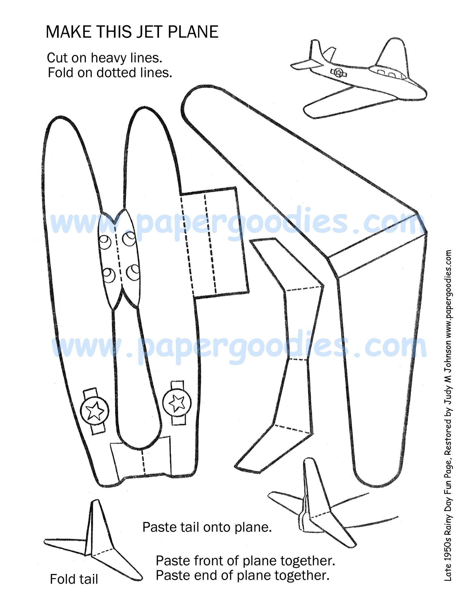Paper Airplane Color cut fly Toy printable Digital Download Etsy Norway