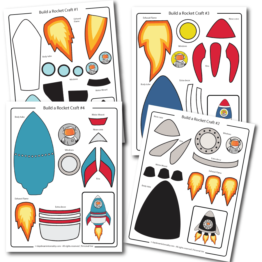 Paper Build A Rocket Craft For Kids FREE PDF Template Daydream Into Reality