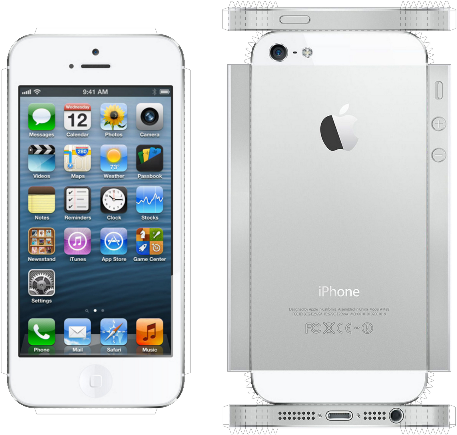 printable iphone template