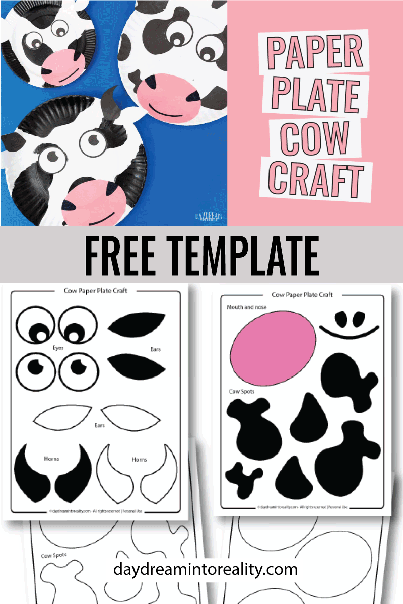 Paper Plate Cow Craft Free PDF Template Daydream Into Reality Paper Plate Cow Craft Free PDF Template Daydream Into Reality