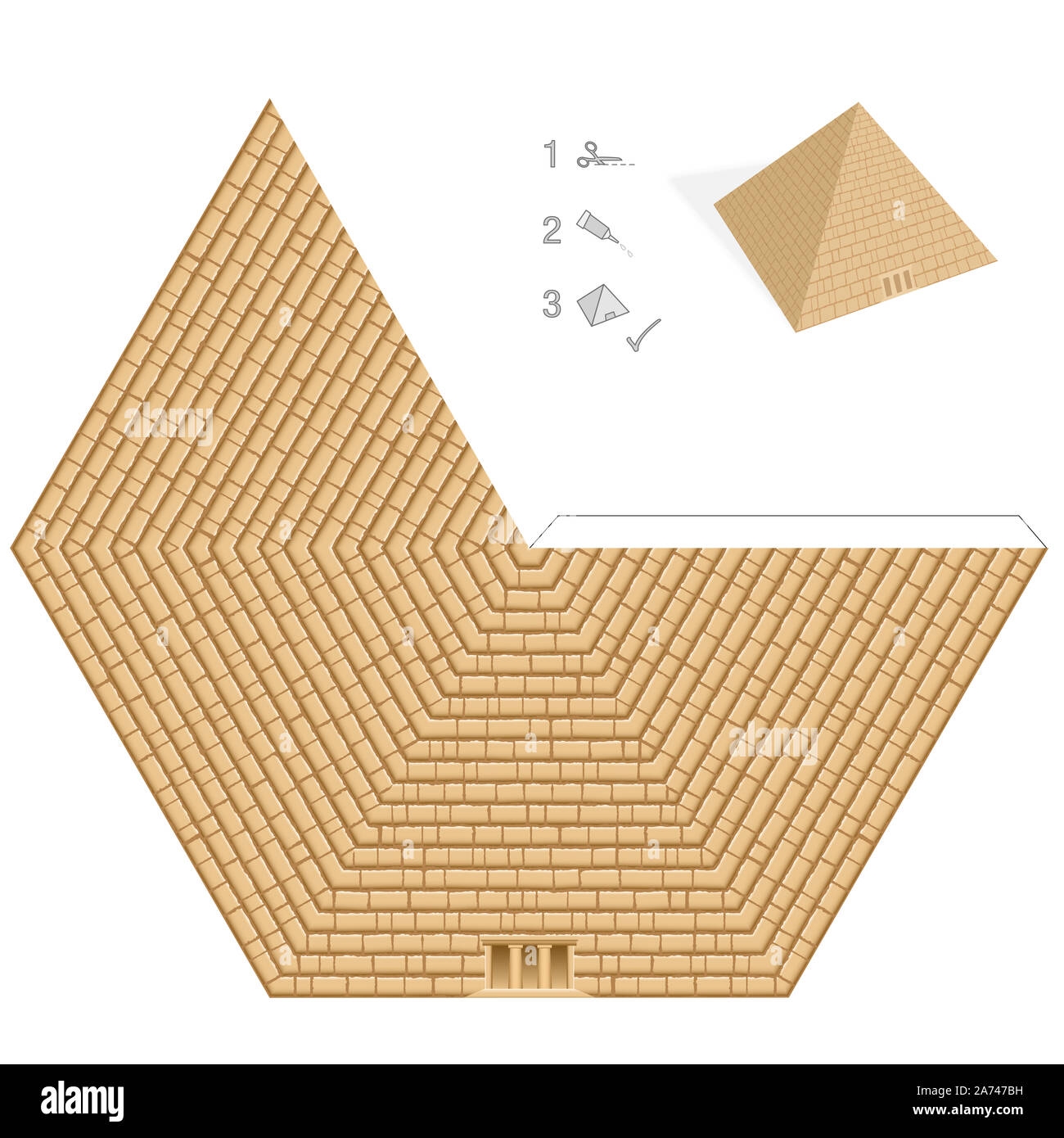 Paper Pyramid Cut Out Stock Images Pictures Alamy