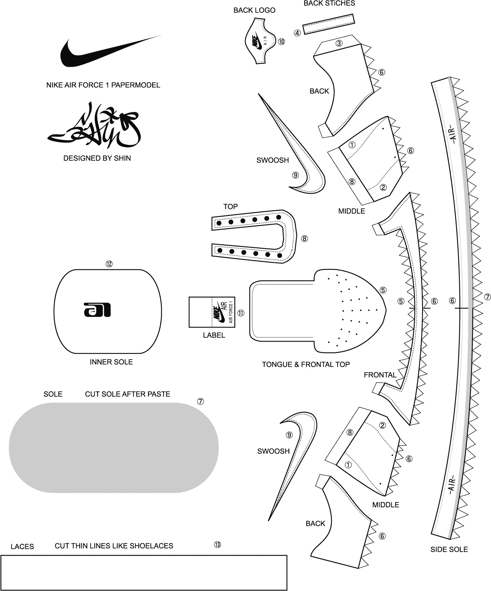 Paper Sneaker Template Free Printable