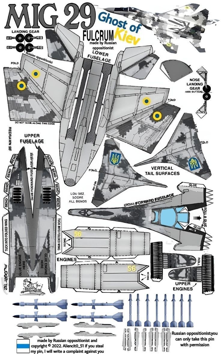 Papercraft MIG 29 FULCRUM Ghost Of Kiev 