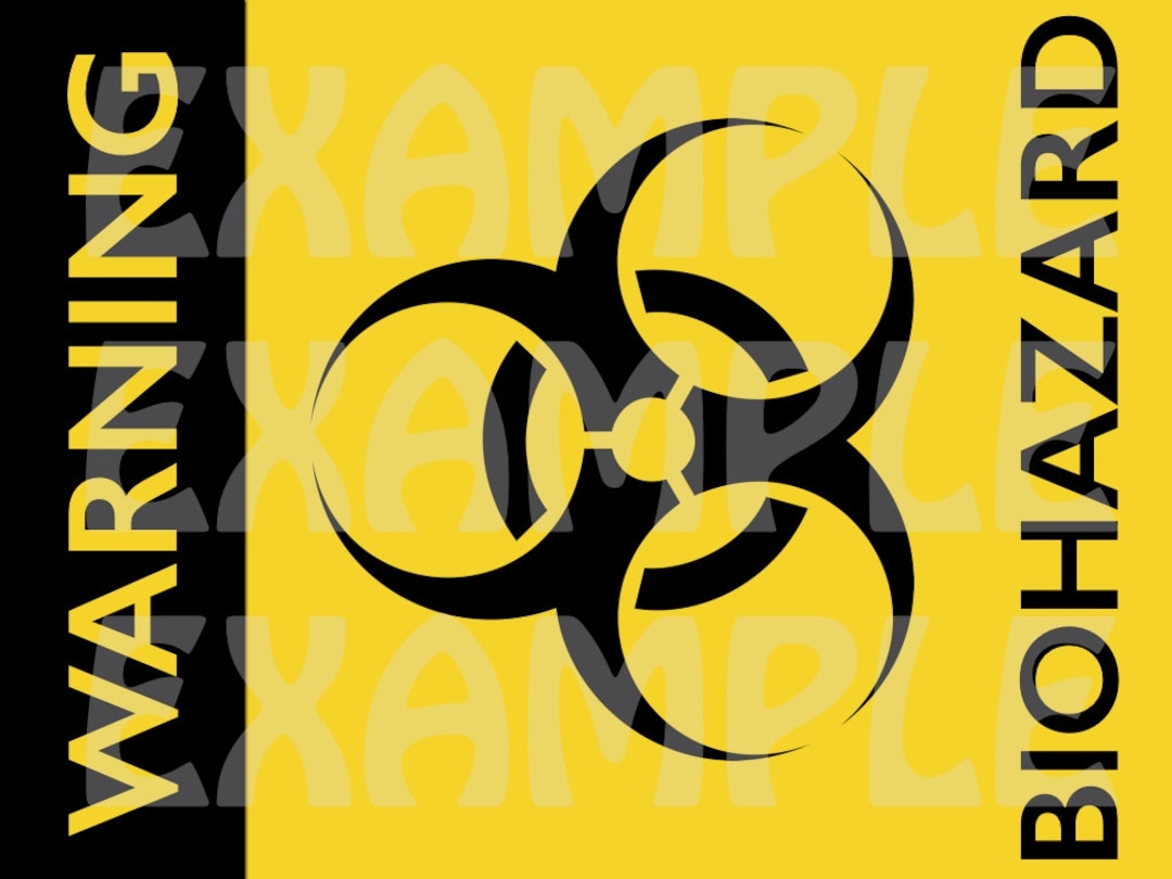 PDF Warning Biohazard Sign Printable Halloween Sign Party Warning Caution Zone Silhouette Spooky Scary Etsy