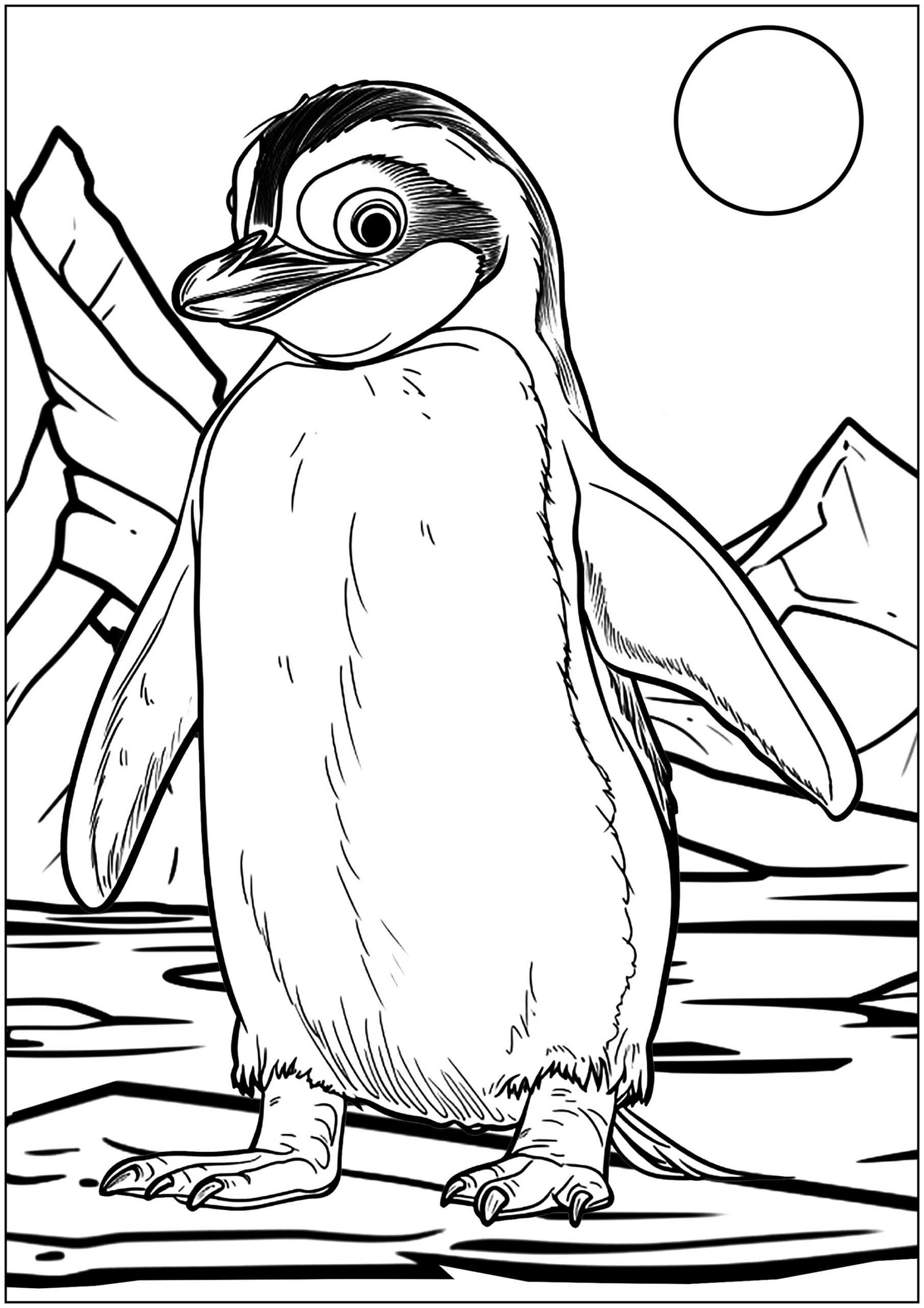 penguin coloring sheet printable