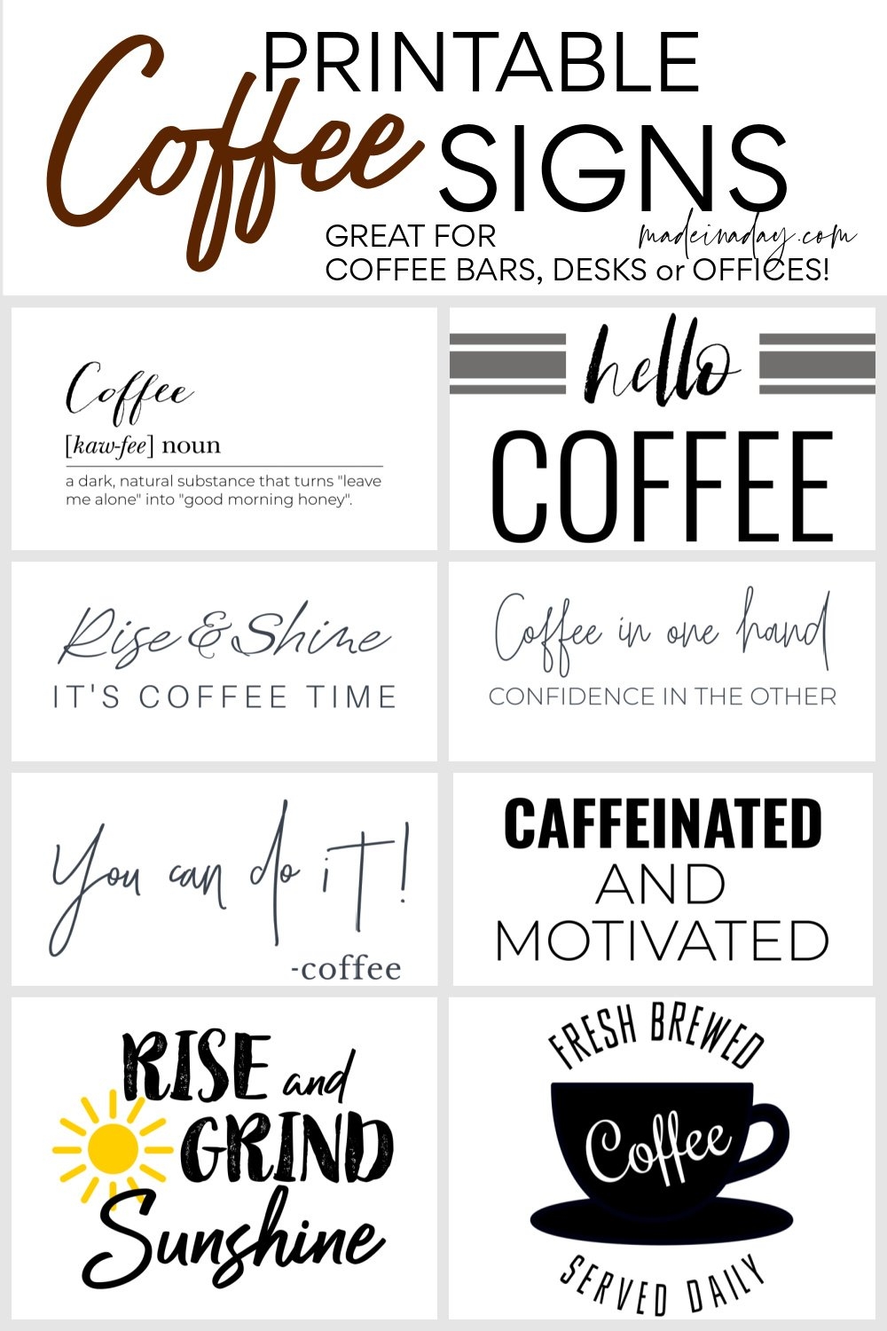 Perky Free Printable Coffee Signs For Your Bar 