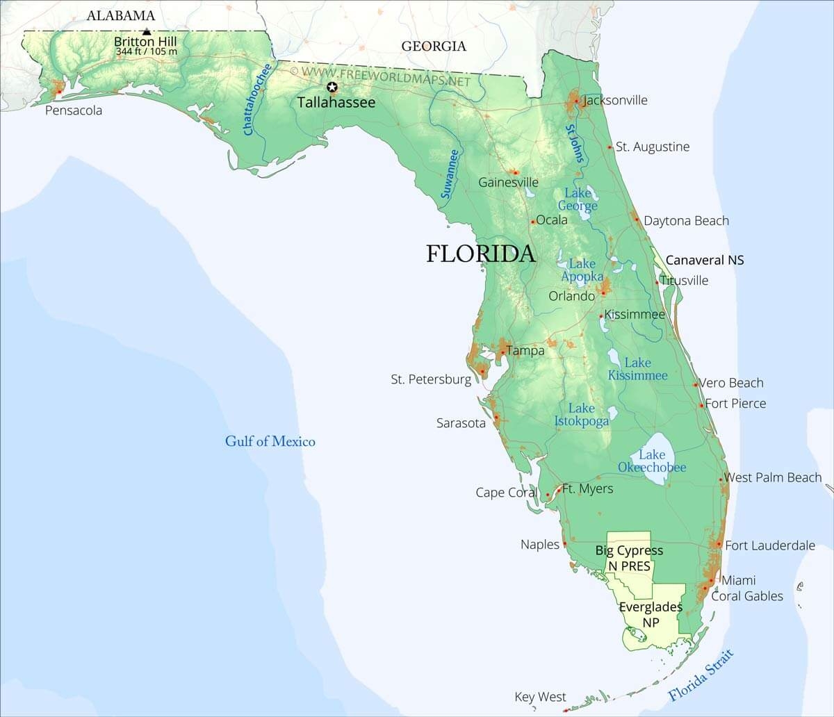 printable map florida