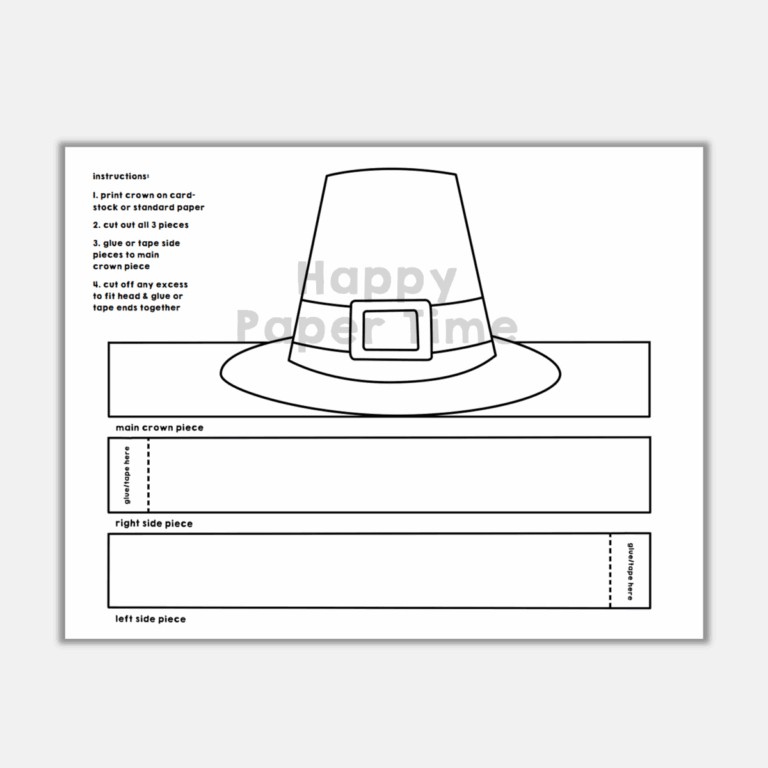 Pilgrim Hat Templates Free Printable Thanksgiving Hat Messy Little Monster Shop