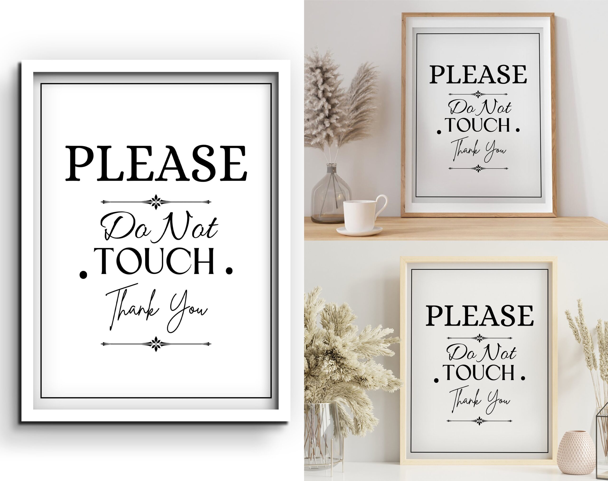 Please Do Not Touch Printable Sign Print Instantly Or Ship Warning Sign For Modern Home Or Office Etsy