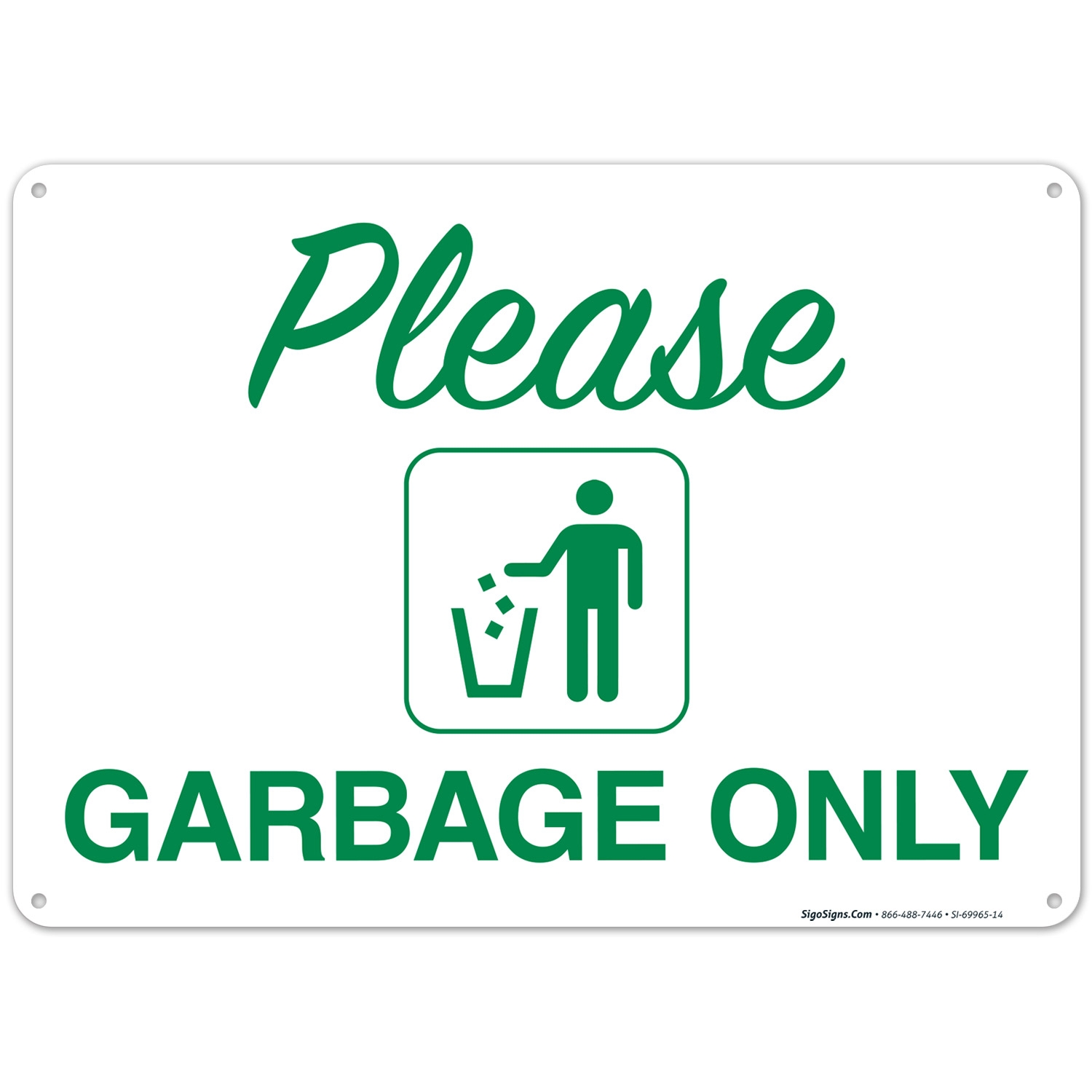 printable garbage sign