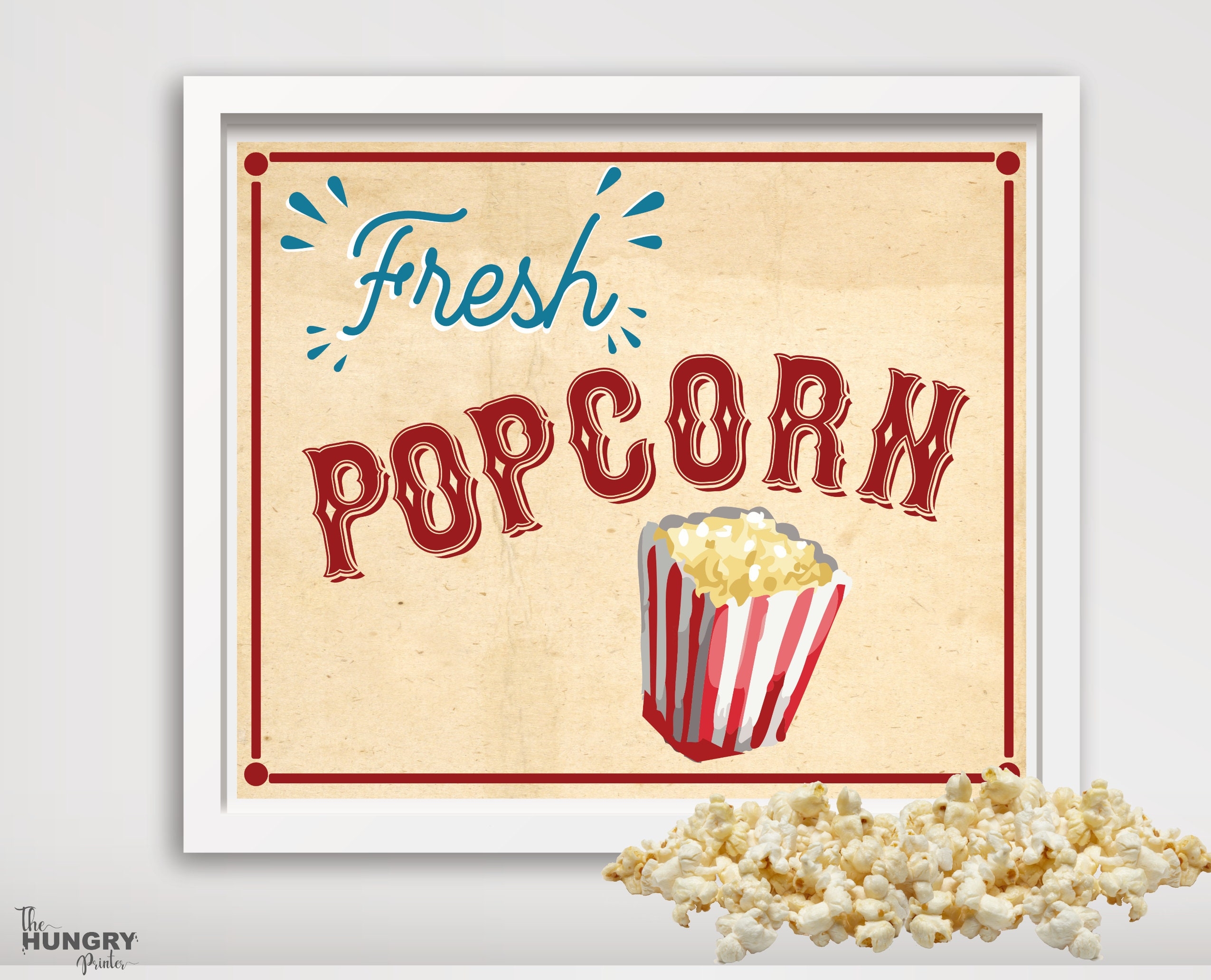 Popcorn Sign Printable Popcorn Bar Sign Fresh Popcorn Sign Carnival Popcorn Bar Sign Circus Popcorn Sign Carnival Food Carnival Sign Etsy
