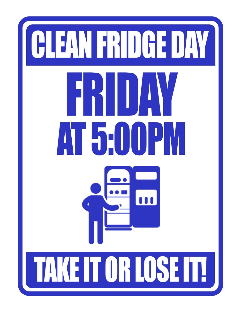 fridge clean out sign printable