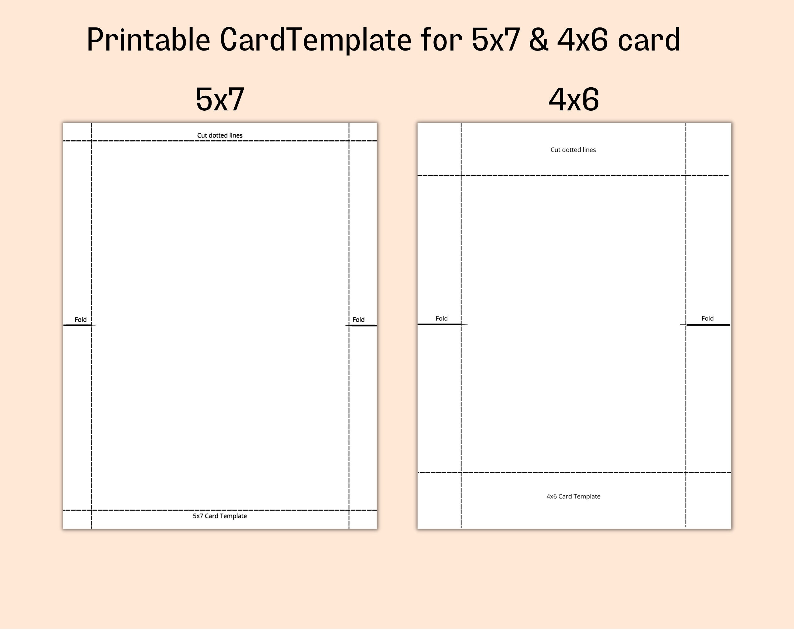 Printable 5x7 And 4x6 Card Templates Canva 5x7 And 4x6 Card Templates Etsy