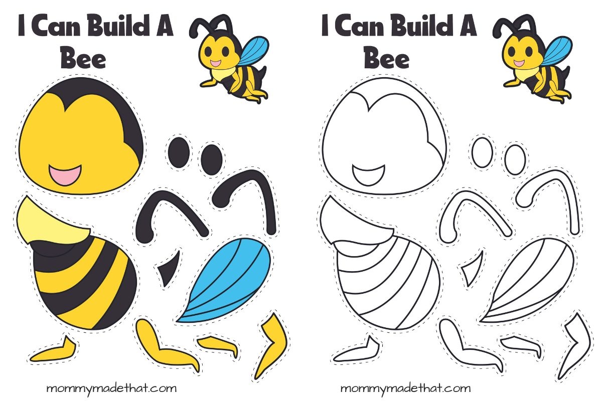 cut out bee template printable