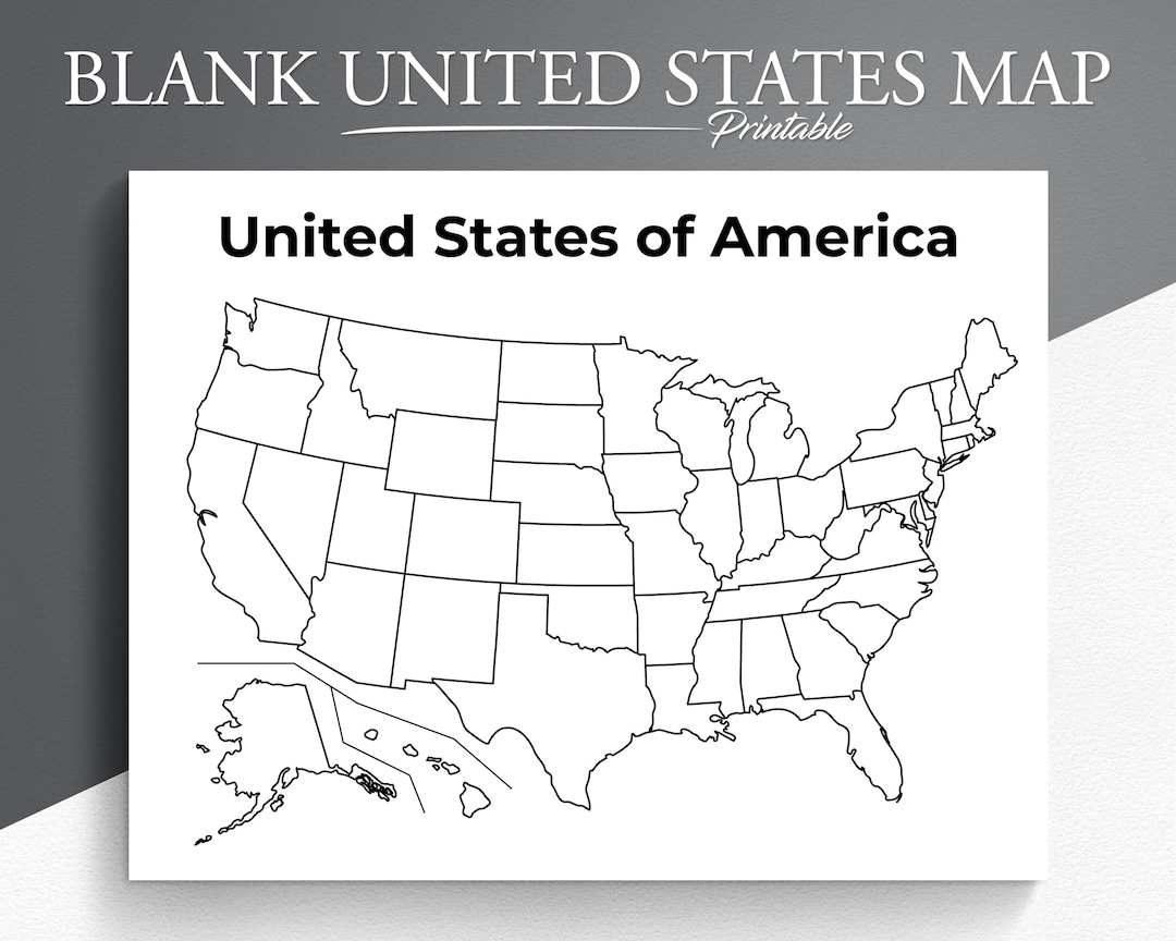 Printable Blank US Map Educational Map For Kids USA Coloring Page United States Map Coloring Etsy Singapore
