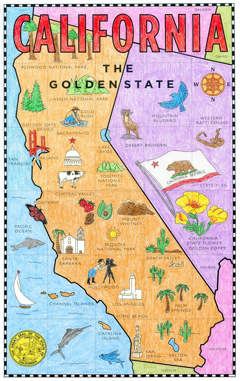 california printable map