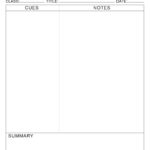 Printable Cornell Notes Plain Template PDF File Etsy