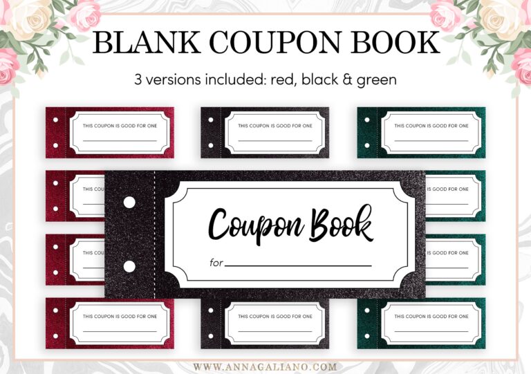 Printable Coupon Book Template Blank Vouchers Best Friends Gift Printable Coupons Birthday Gift Ideas DIY For Kids For Mom For Dad Etsy