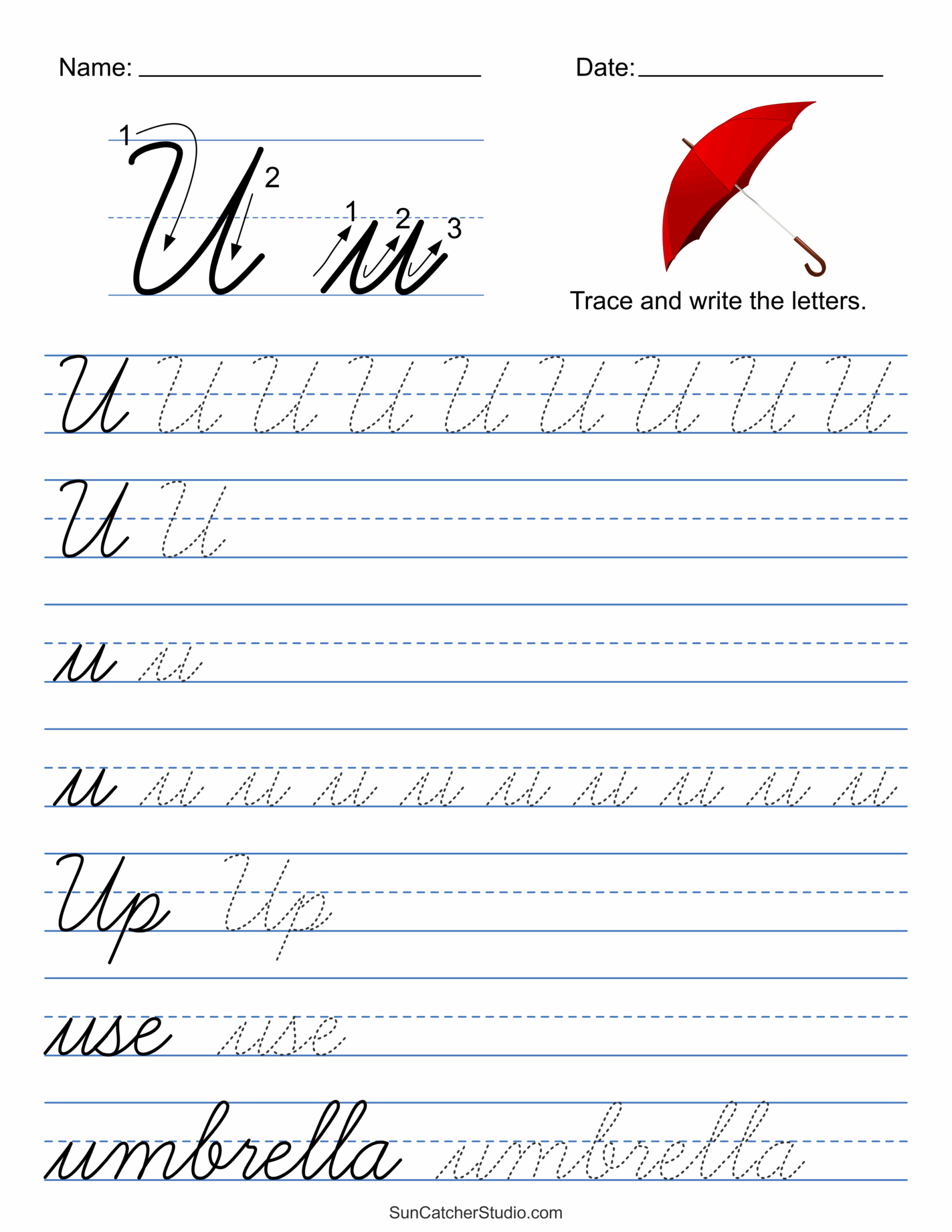 cursive writing worksheets free printable