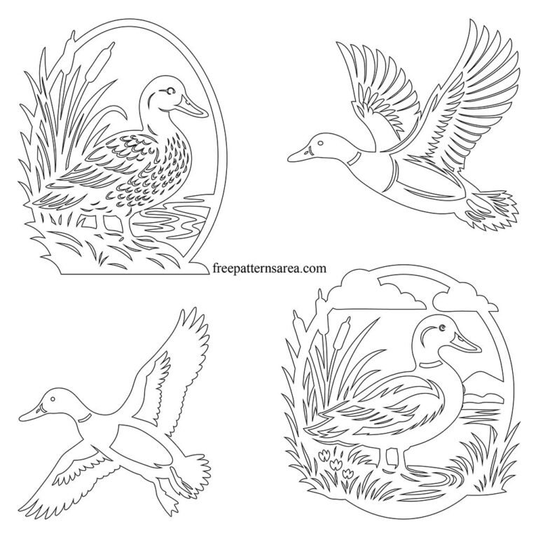 Printable Duck Outline Templates Free PDF Download FreePatternsArea