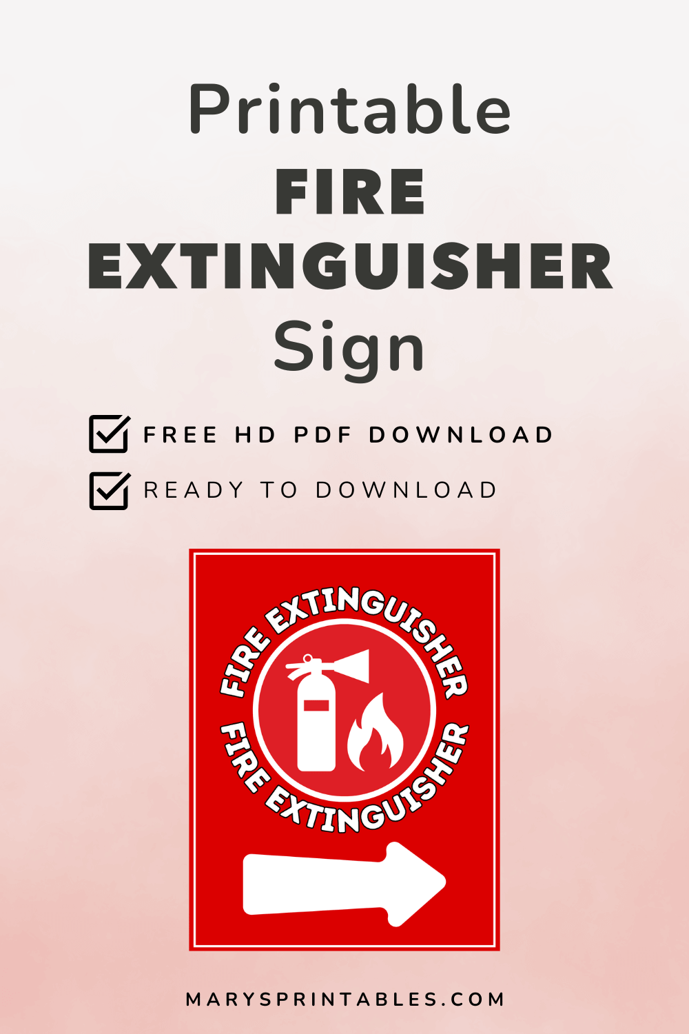 printable fire extinguisher sign