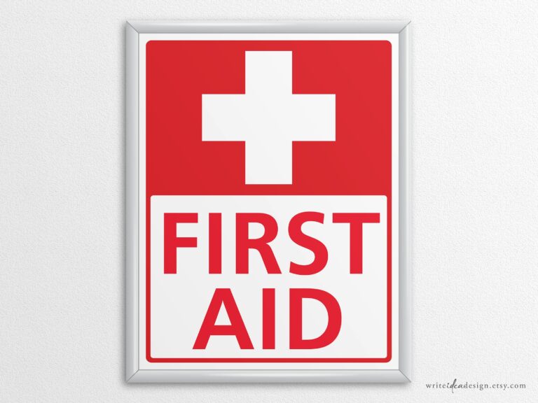 Printable First Aid Sign In US Letter And A4 Sizes Instant Download PDF PNG Etsy