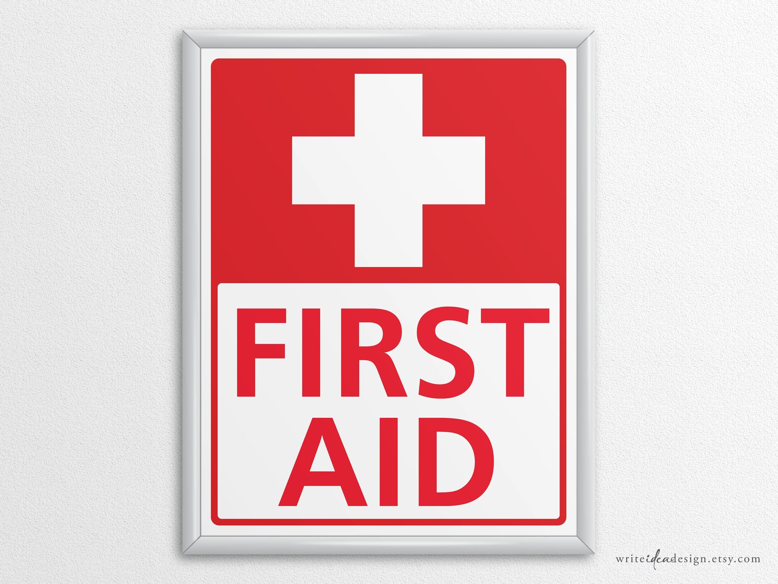 Printable First Aid Sign In US Letter And A4 Sizes Instant Download PDF PNG Etsy