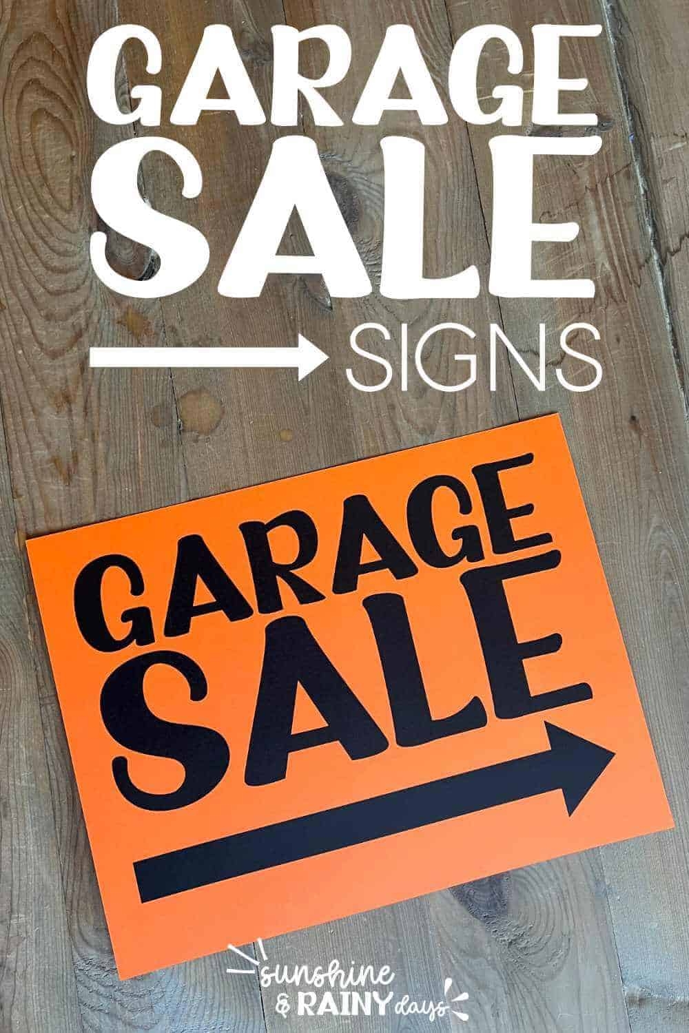 printable garage sale signs
