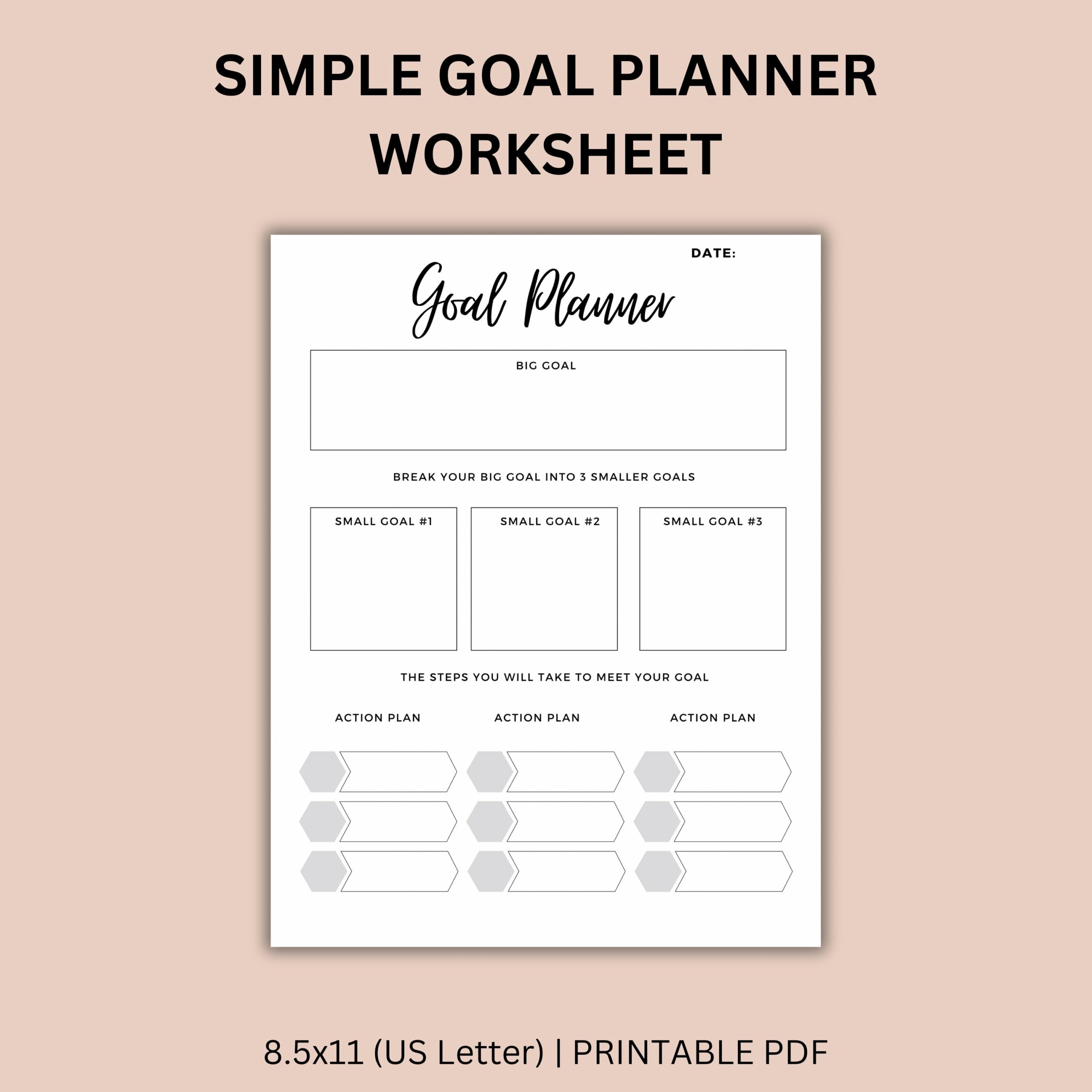 goal worksheet printable