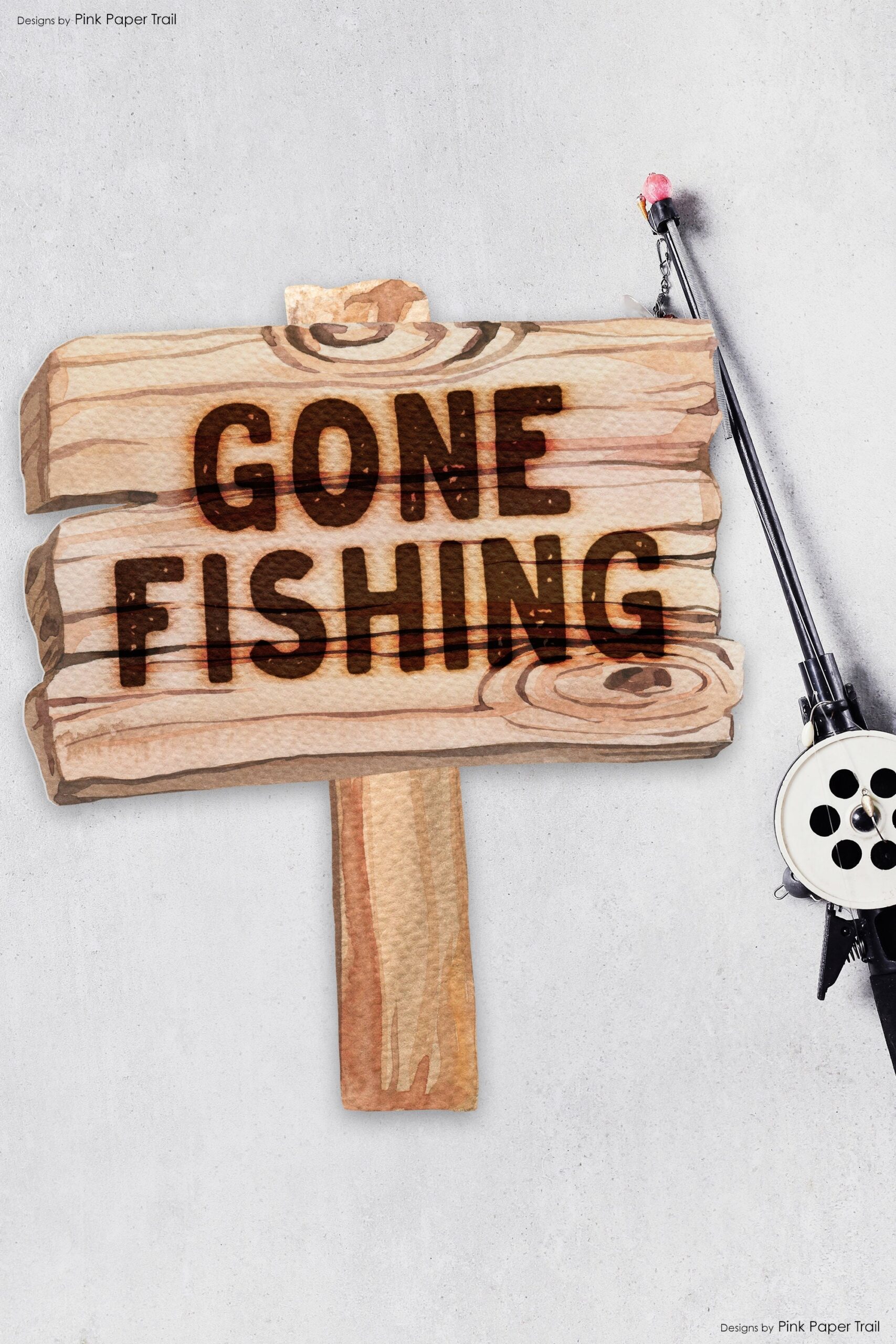 Printable Gone Fishing Party Sign Decoration Gone Fishing Sign Fishing Party Sign Printable Instant Download Etsy Israel
