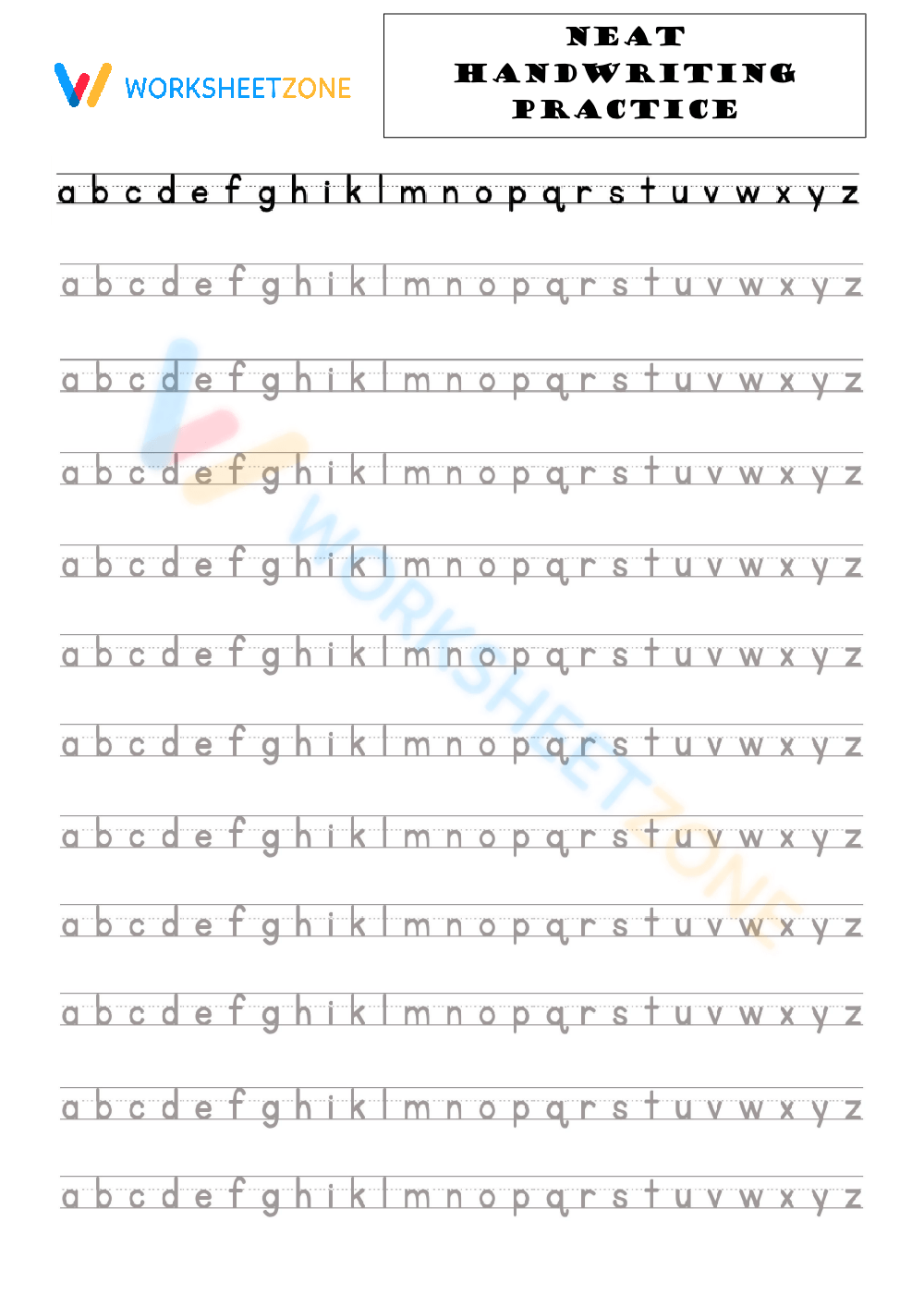 printable neat handwriting practice sheets