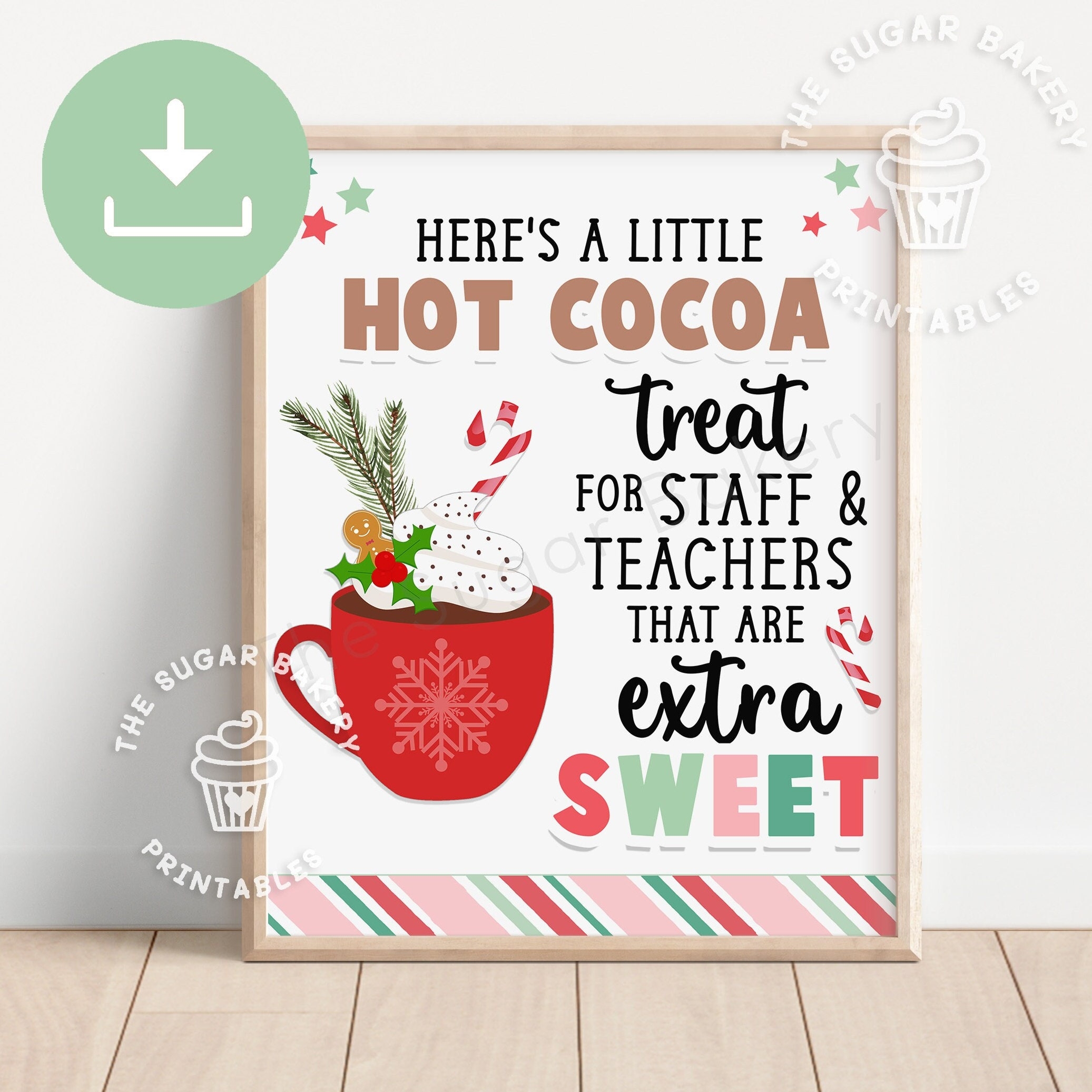 Printable Hot Cocoa Staff Teachers Sign Hot Chocolate Sign Staff Appreciation Cocoa Bar Christmas Treats Sign Teacher Appreciation Sign Etsy