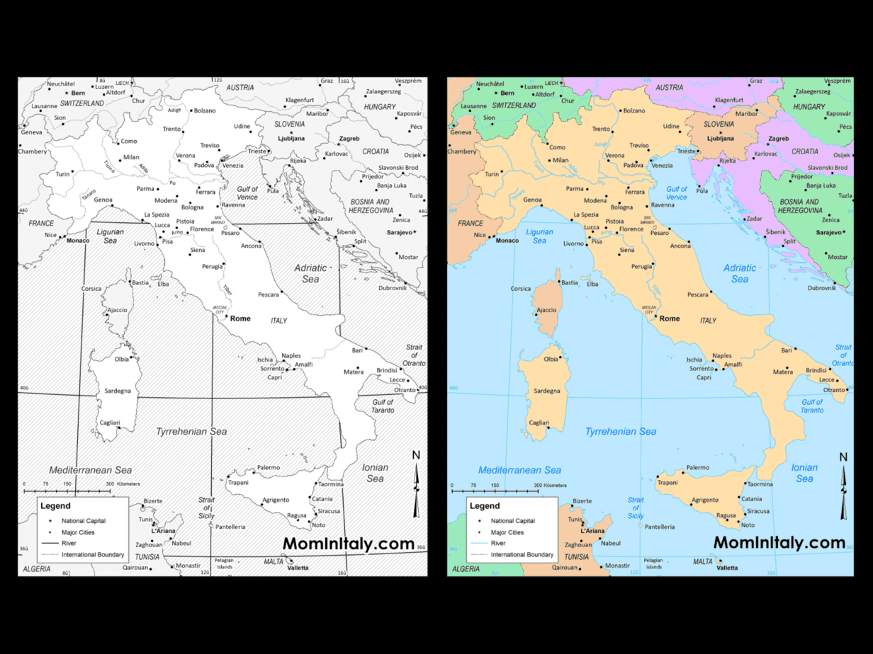 printable map italy