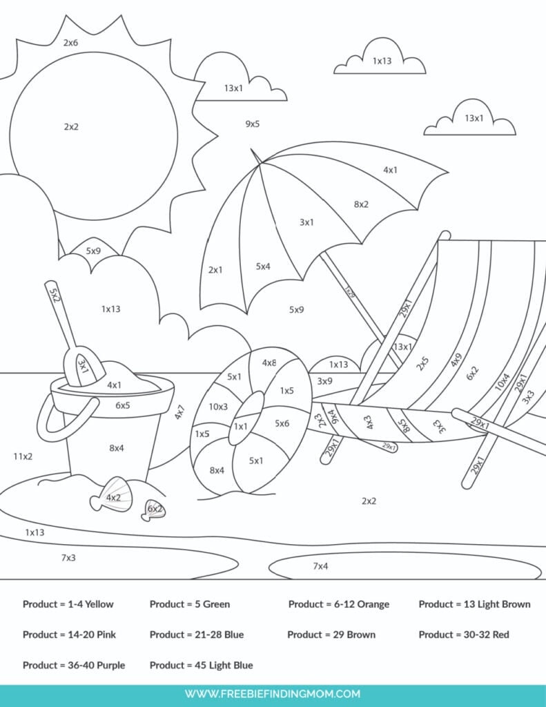 printable math coloring worksheets