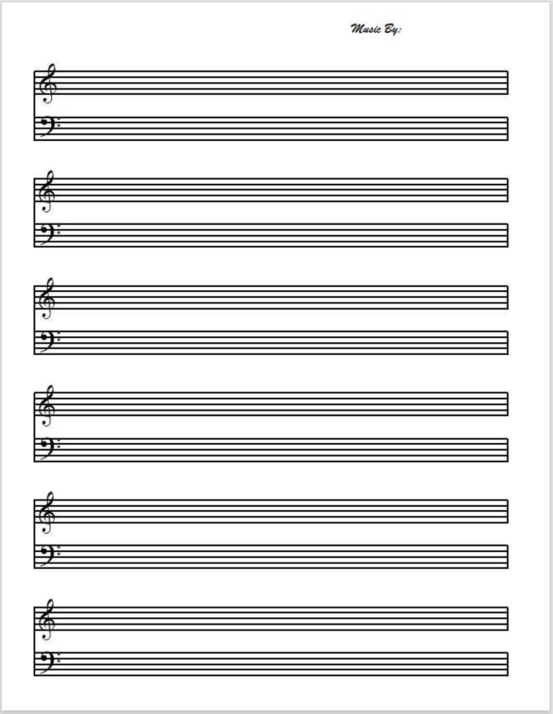 printable blank piano sheet music