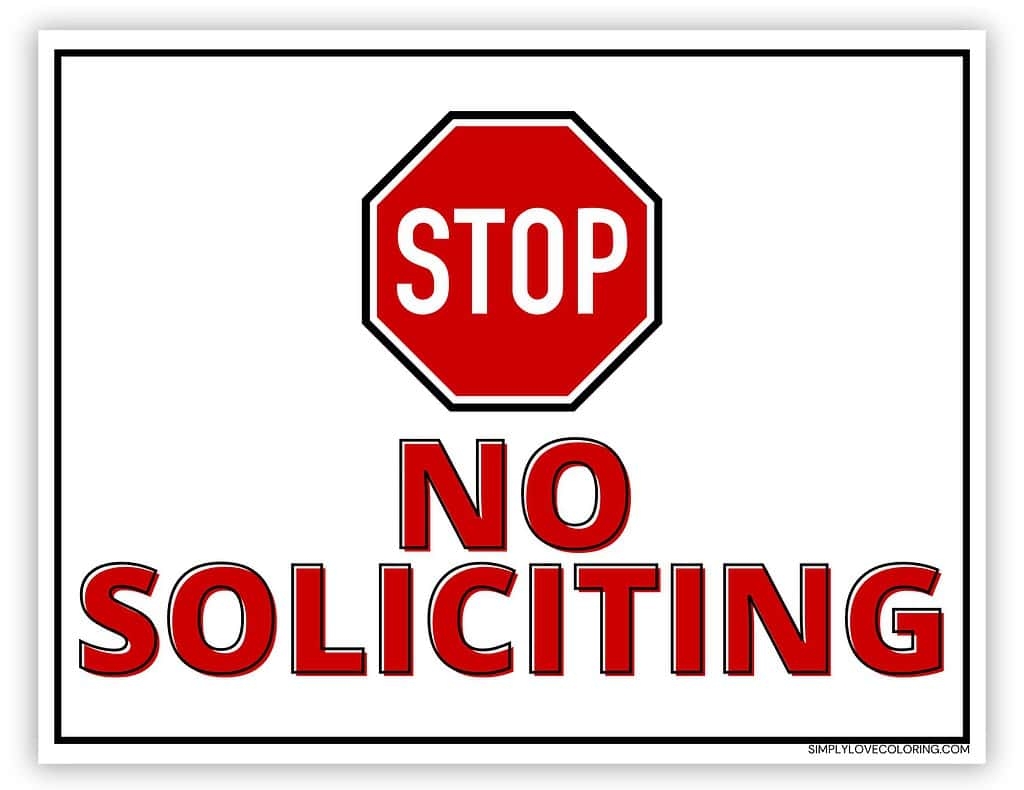 no soliciting signs printable