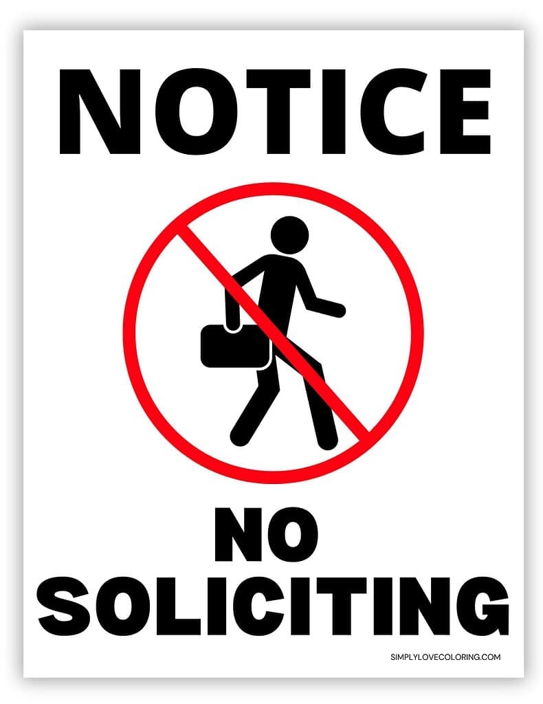 no soliciting printable sign