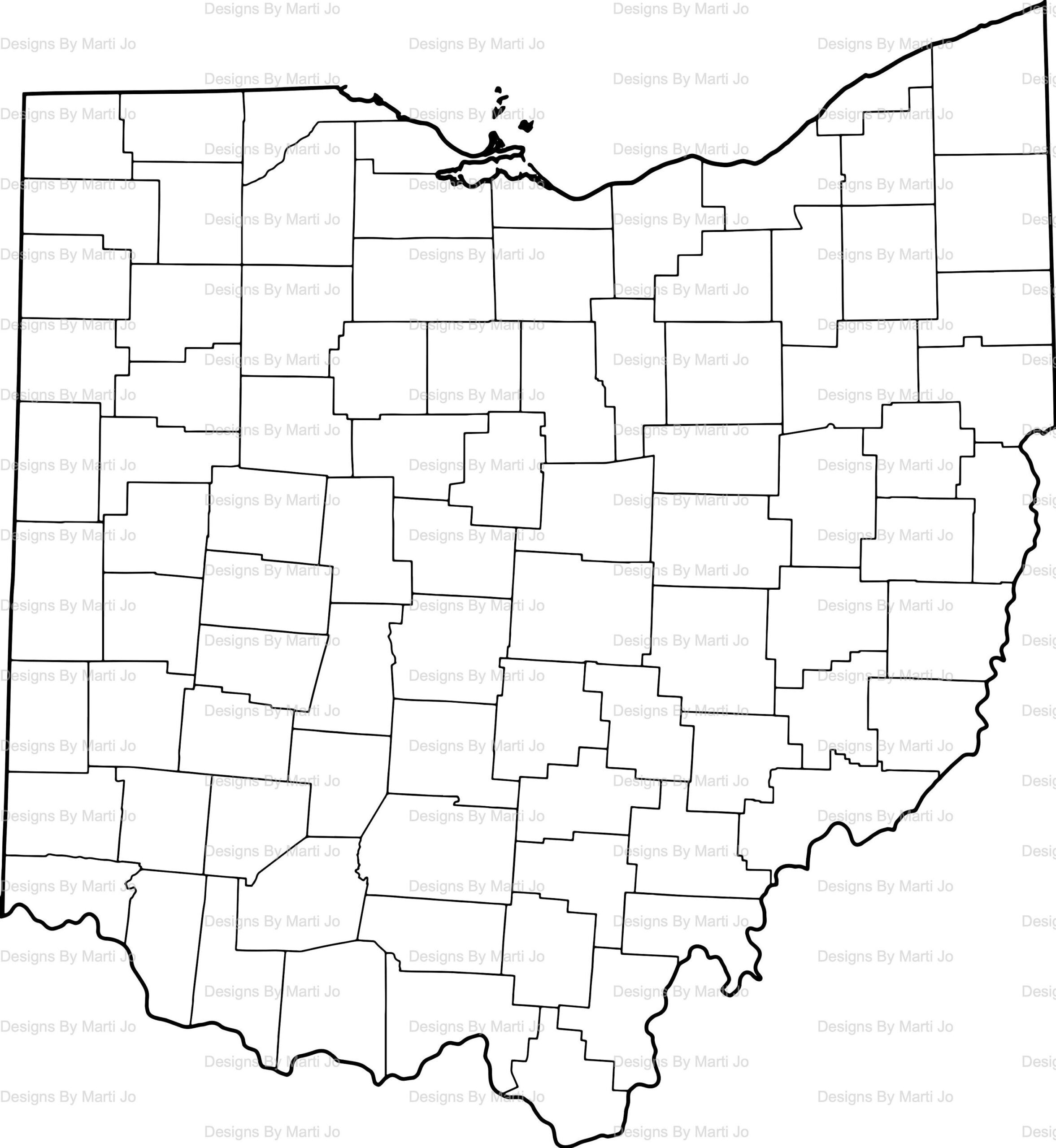 Printable Ohio Map Printable OH County Map Digital Download PDF MAP7 Etsy Israel