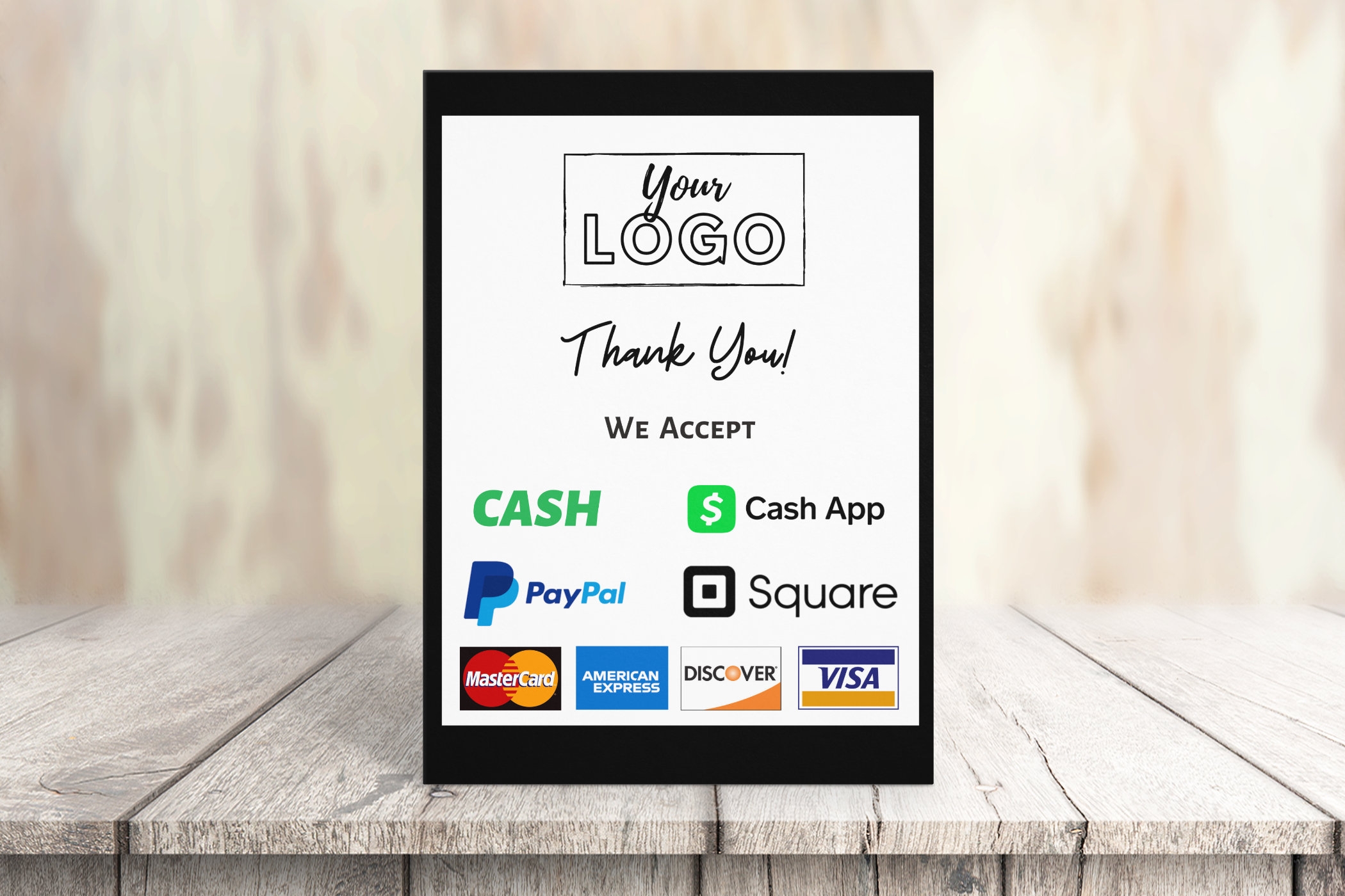 printable square accepted sign