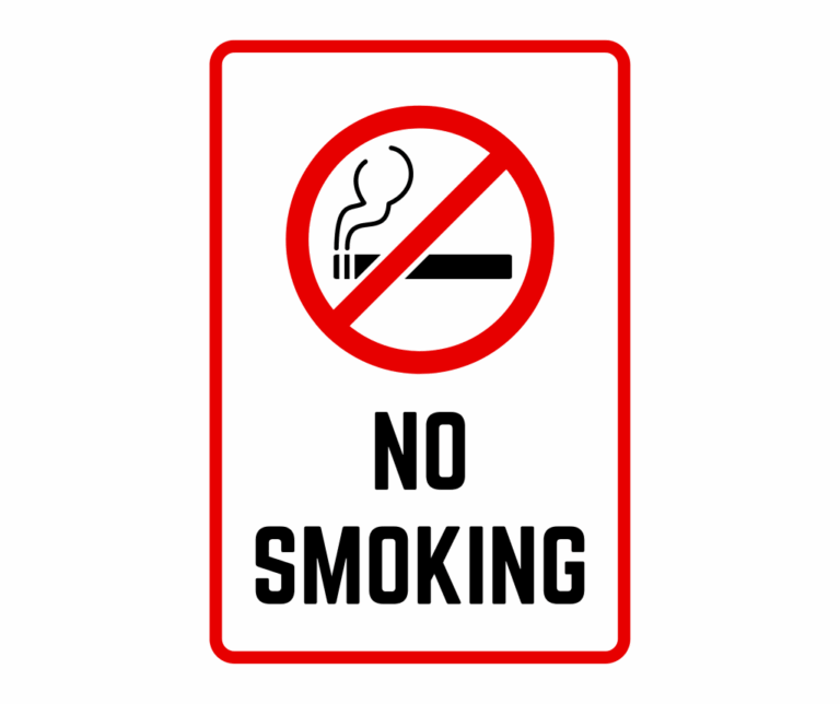 Printable PDF 2 Pack No Smoking Signs 4x4 Acrylic With 3M Adhesive For Indoor Outdoor No Smoking Stickers