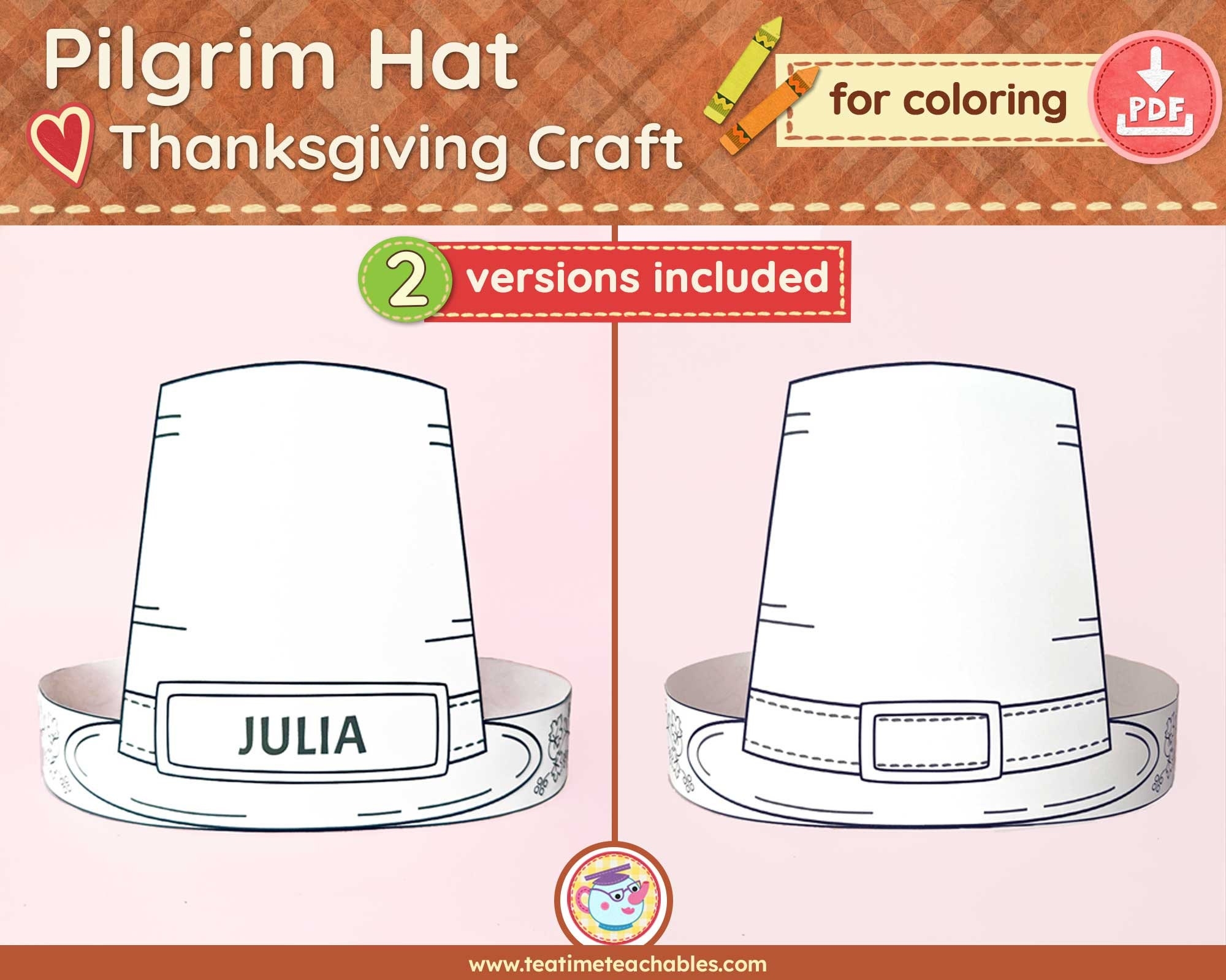 pilgrim hat template printable