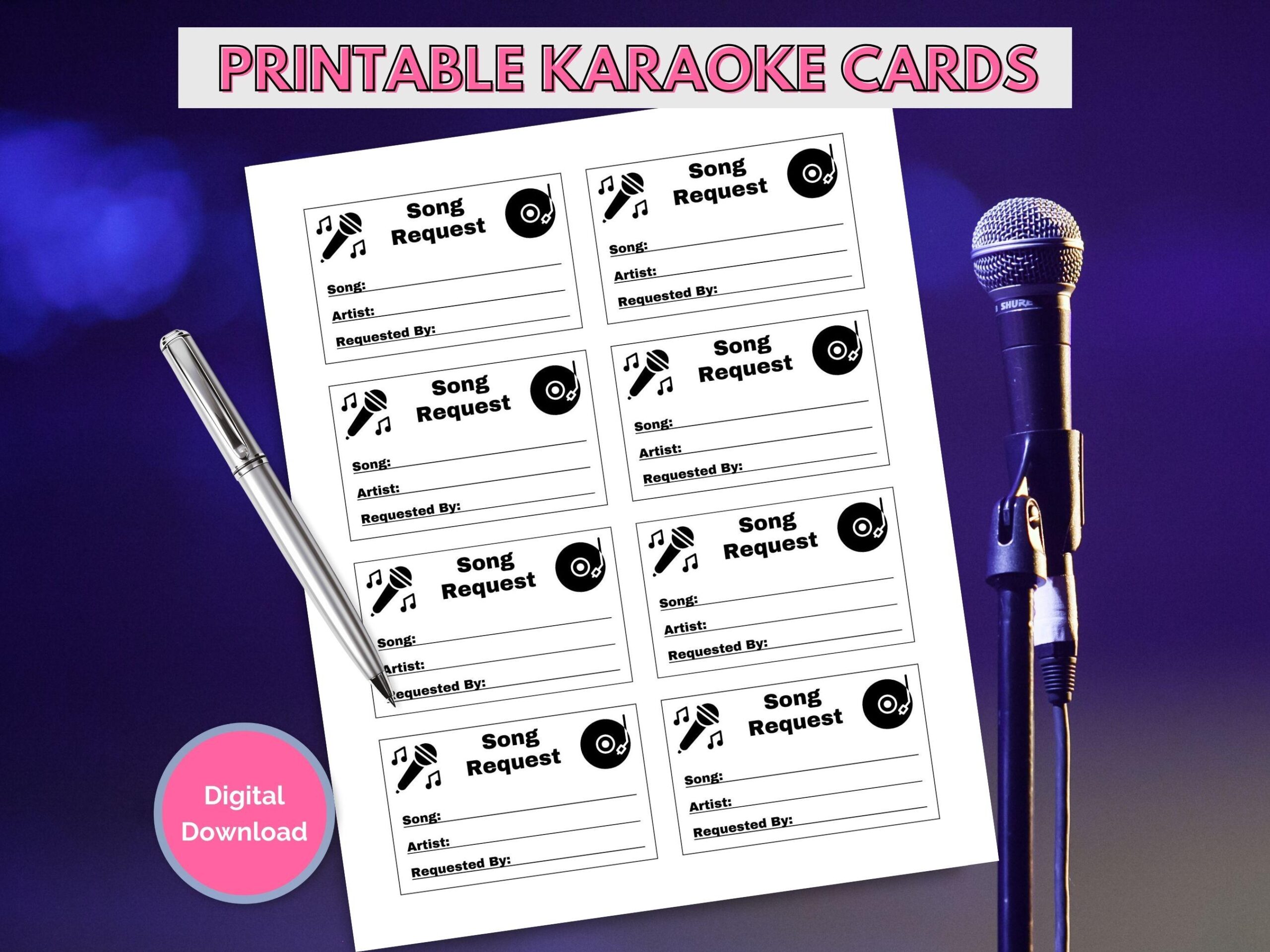 free printable karaoke list templates