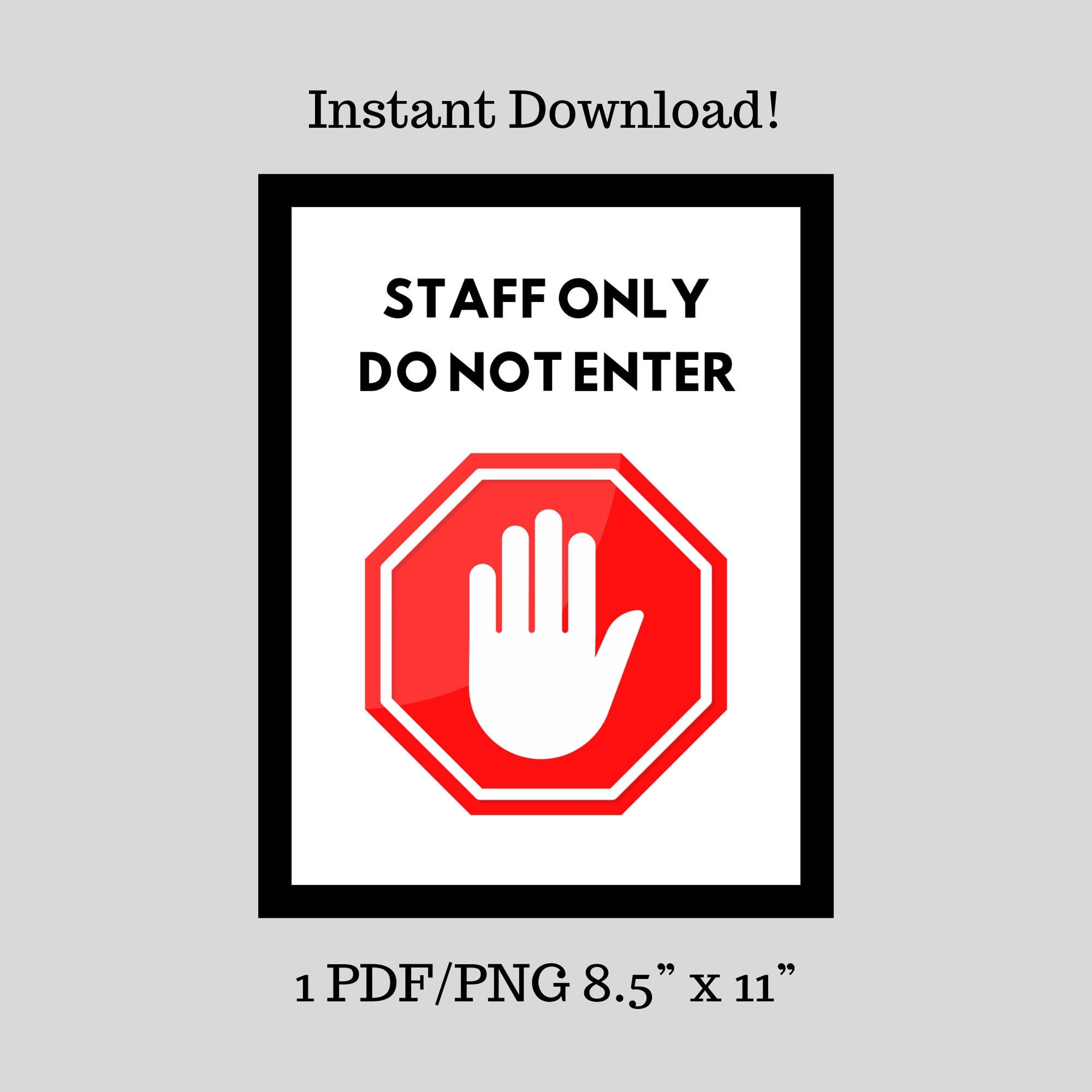 staff only sign printable