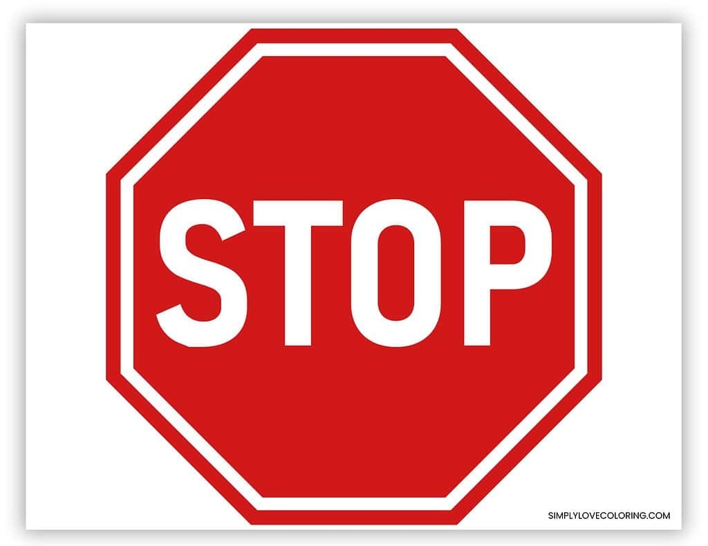 Printable Stop Sign Free PDF Download Simply Love Coloring