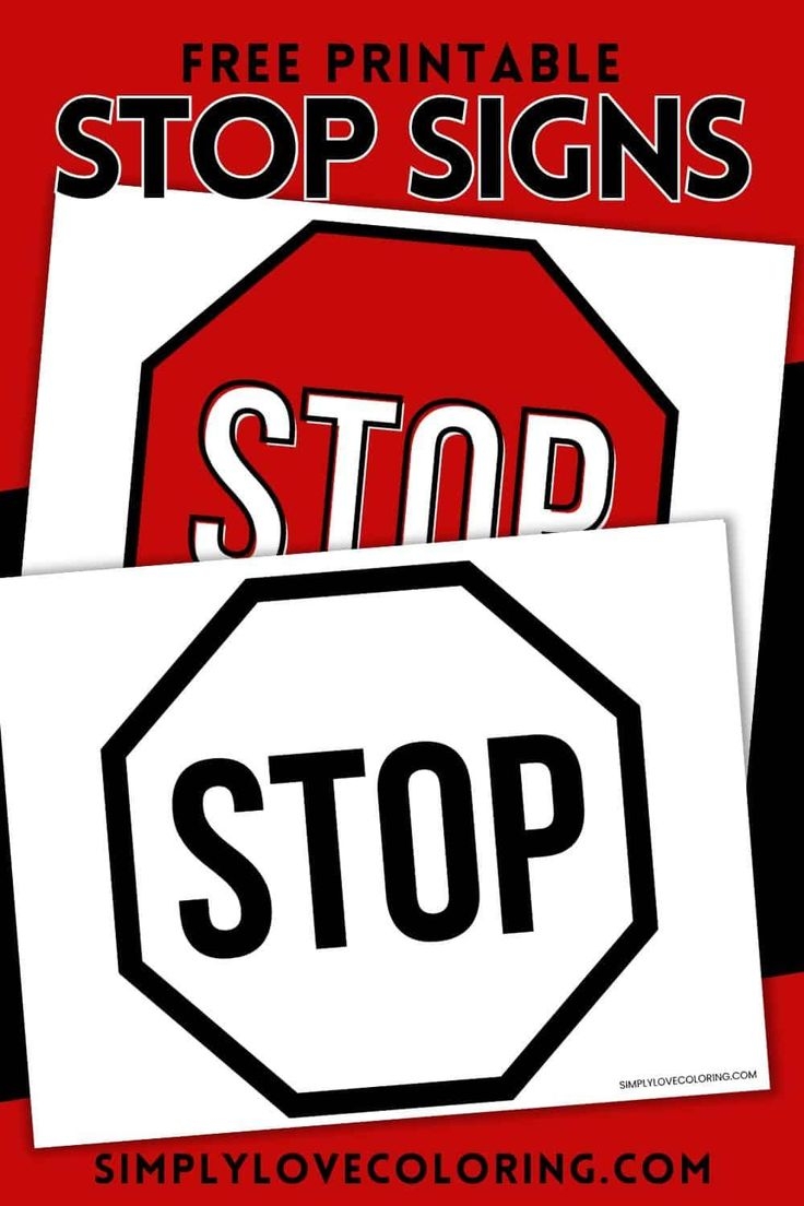 Printable Stop Sign Free PDF Download 