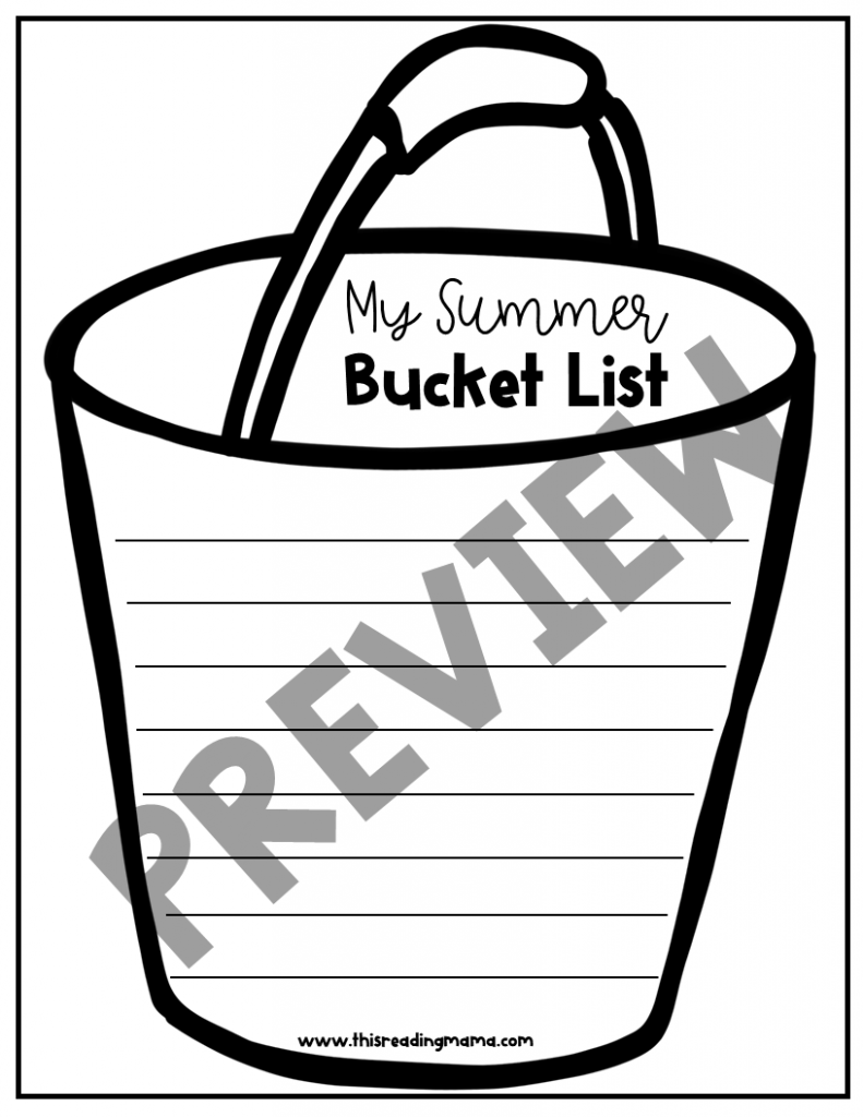 printable bucket template